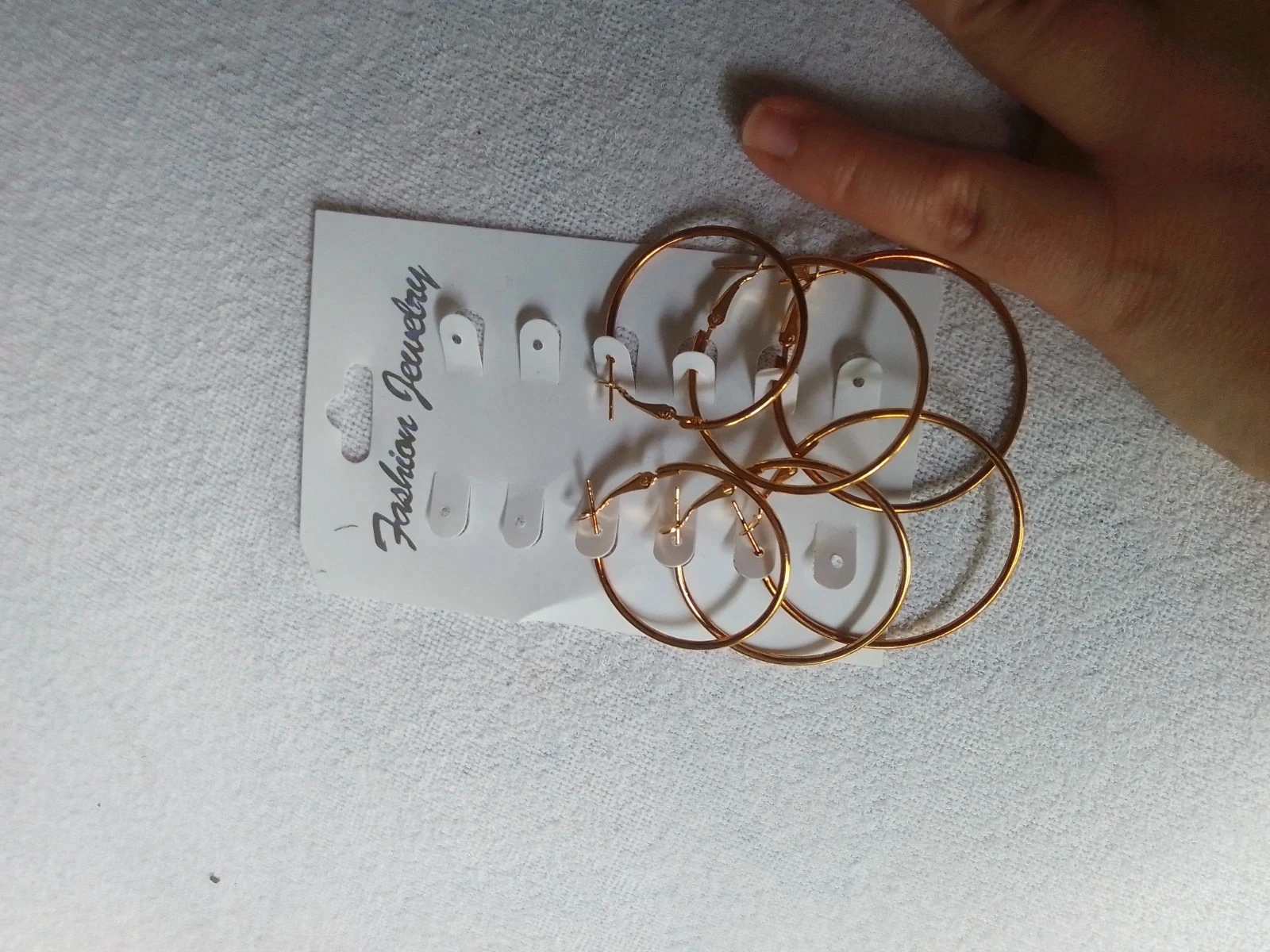 Lot de 3 paires de créoles dorées – photo 3
